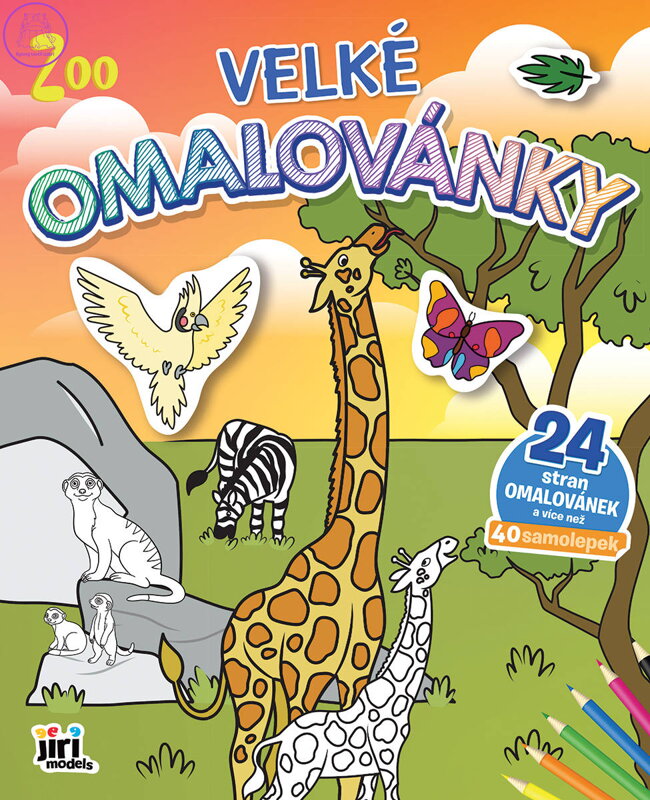 JIRI MODELS Omalovánky velké se samolepkami Zvířátka ZOO