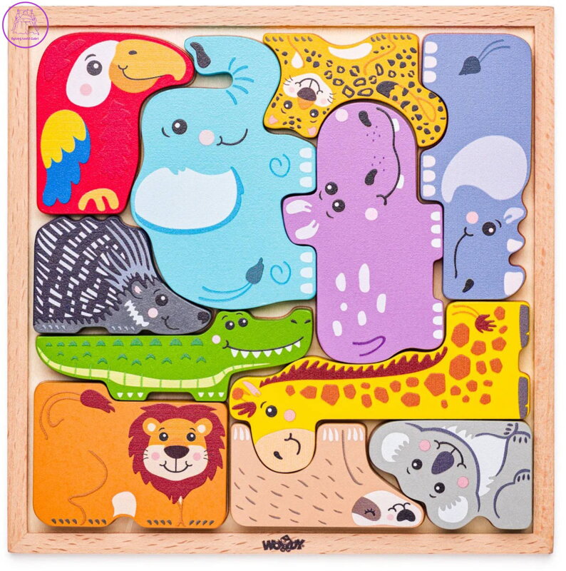 WOODY DŘEVO Puzzle zvířátka 11 dílků na desce *DŘEVĚNÉ HRAČKY*