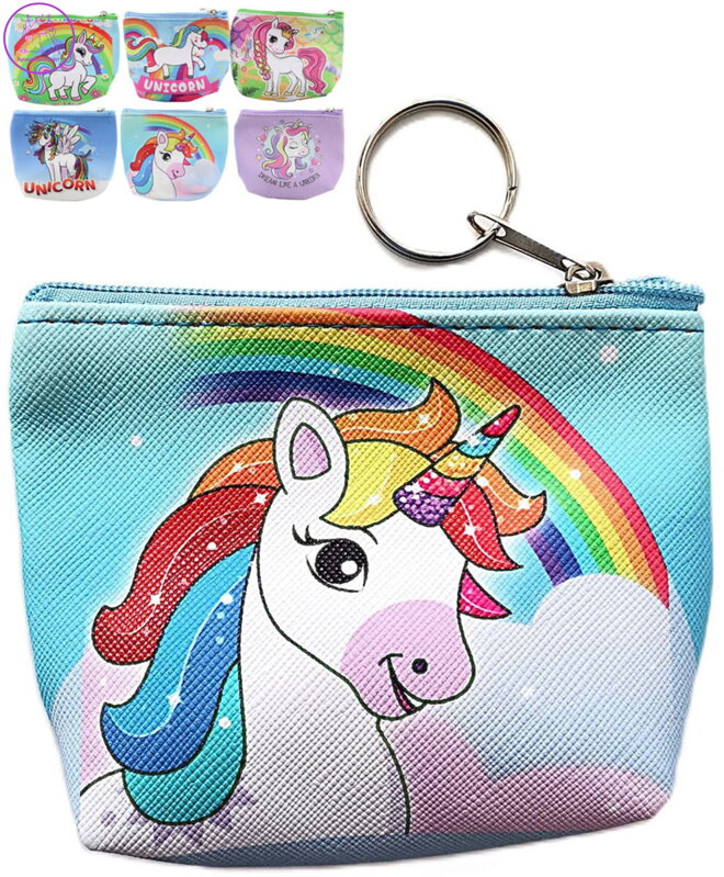 Peněženka dětská jednorožec 10,5x9cm na zip holčičí 8 druhů