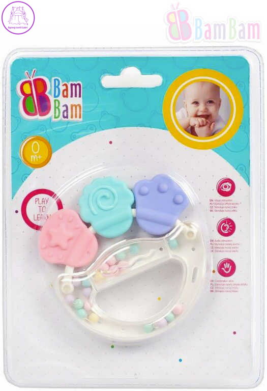 BAM BAM Baby chrastítko ZVONEK kousátko pro miminko