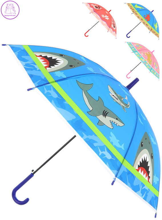 Deštník dětský vystřelovací 69x78cm s obrázkem 4 druhy v sáčku