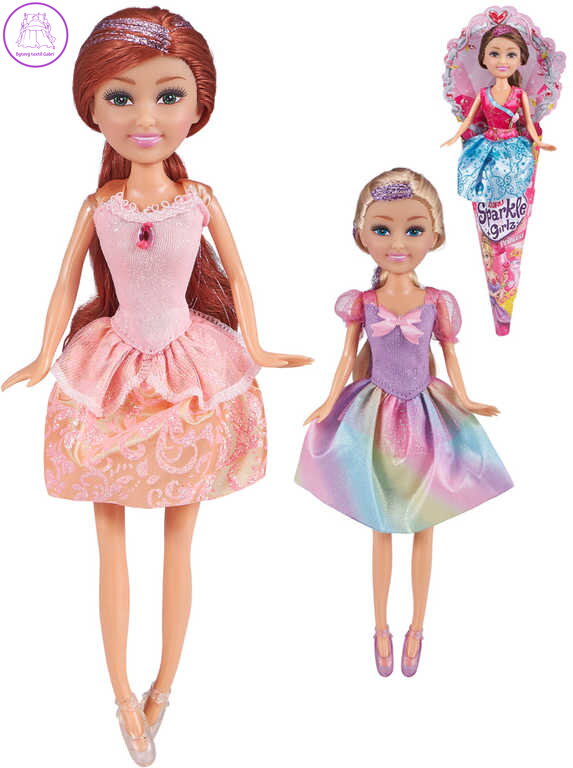 Panenka Sparkle Girlz princezna 28cm v kornoutu 4 druhy