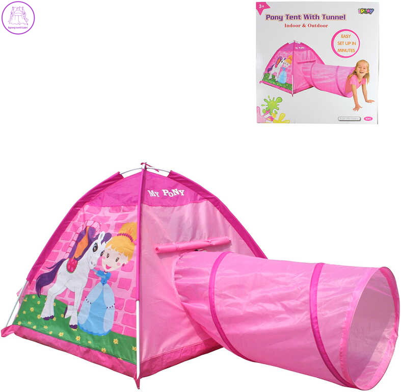 Stan dětský poník a princezna 170x112x94cm s prolézacím tunelem holčičí