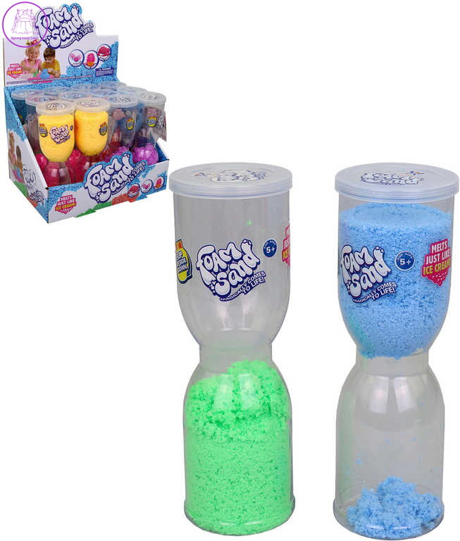 Písek tekutý barevný 18cm přesýpací hodiny 6 barev v tubě