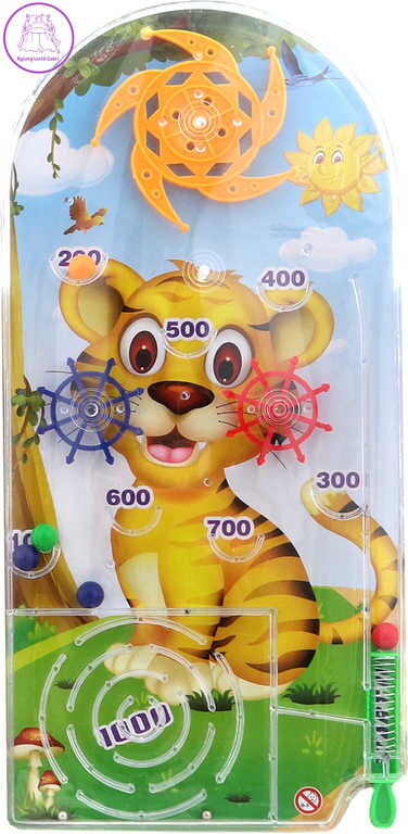 Hra Tivoli pinball s kuličkovým bludištěm 2v1 zvířátka 4 druhy plast