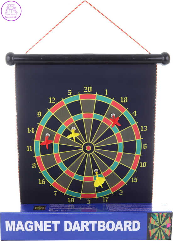Hra Šipky set magnetický rolovací terč závěsný se 4 šipkami na magnet