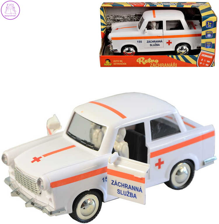 Auto retro záchranná služba na setrvačník na baterie Světlo Zvuk plast