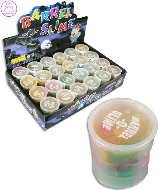 Sliz zábavný duhový Galaxy v plastovém barelu různé barvy