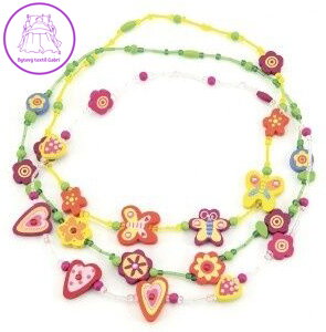 DŘEVO Korálky veselé barevné 20cm dětský náhrdelník *DŘEVĚNÉ HRAČKY*