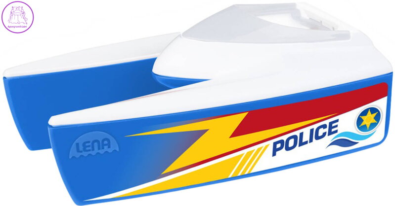 LENA Loď Boaties baby katamarán policie do vody do vany plast 04713