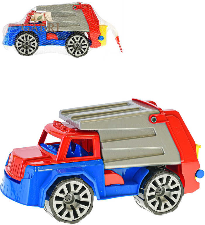 Auto nákladní barevné 32cm popeláři funkční volný chod na písek plast