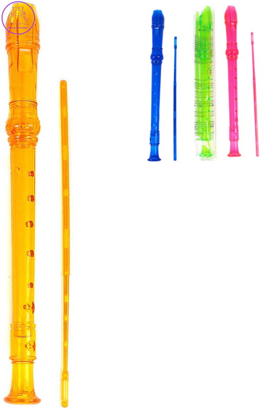 Flétna dětská barevná průhledná s čistítkem 4 barvy plast *HUDEBNÍ NÁSTROJE*