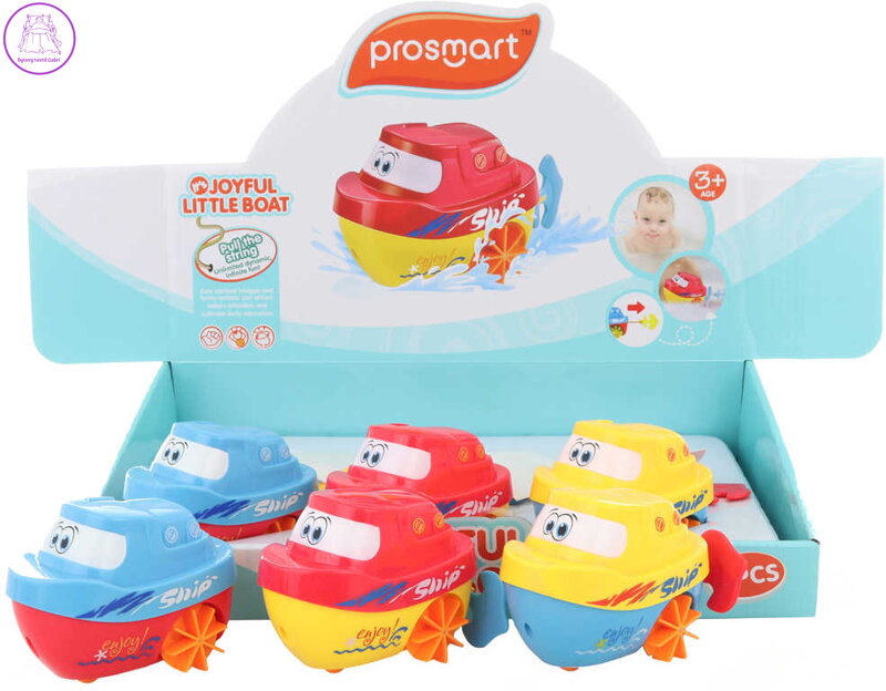 Baby lodička do vany s obličejem natahovací 10cm do vody 3 barvy plast