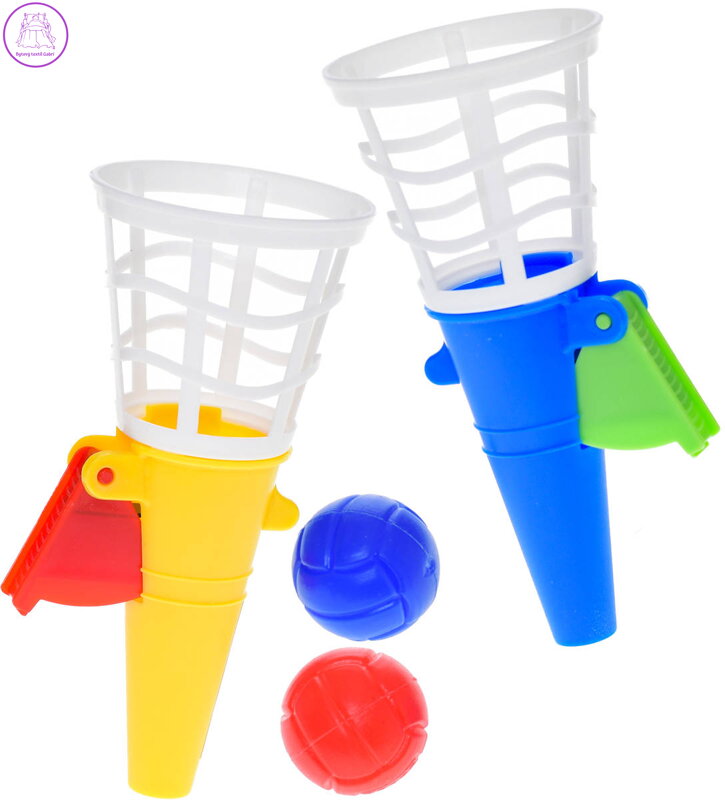 Hra catch ball set 2 vystřelovací košíčky + 2 míčky fotbal chytání míčků