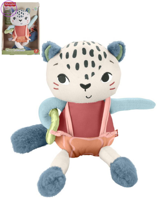 FISHER PRICE Baby sněžný leopard zvířátko s aktivitami Eko pro miminko