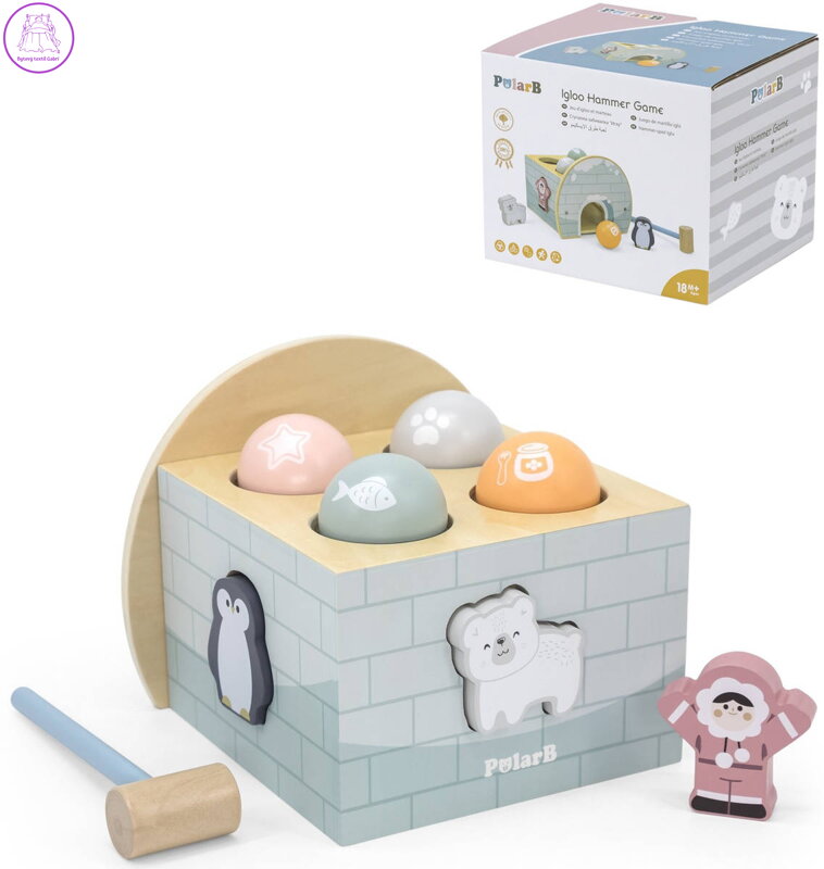 VIGA DŘEVO PolarB Vkládačka a zatloukačka baby 2v1 *DŘEVĚNÉ HRAČKY*