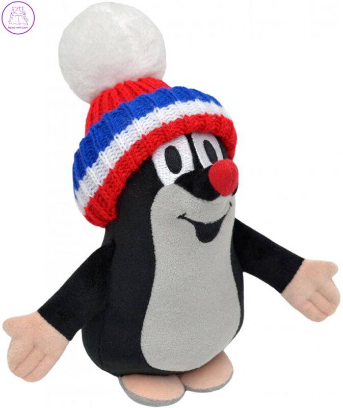 MORAVSKÁ ÚSTŘEDNA Krtek (Krteček) 20cm červený kulich trikolora PLYŠ