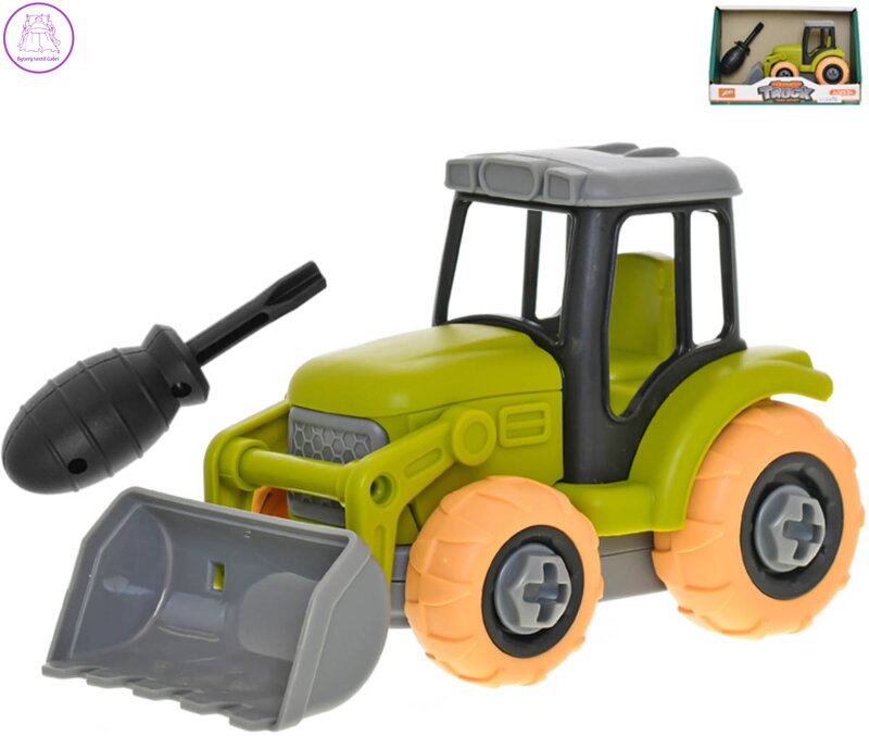Traktor montážní šroubovací set s nástrojem volný chod plast v krabici