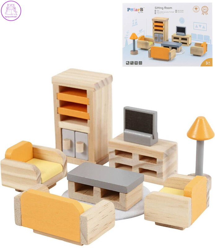 VIGA DŘEVO PolarB Nábytek obývací pokoj doplněk do domečku pro panenky
