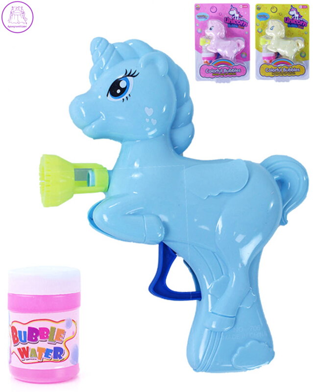 Pistole bublifukovací 16cm bublifukovač jednorožec 3 barvy