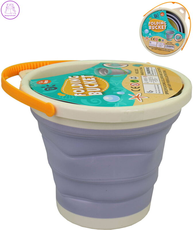Kyblíček skládací plážový plastový kbelík na písek multifunkční