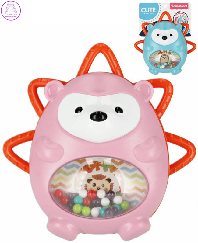 BAM BAM Baby chrastítko kousátko ježek 2v1 pro miminko 2 barvy