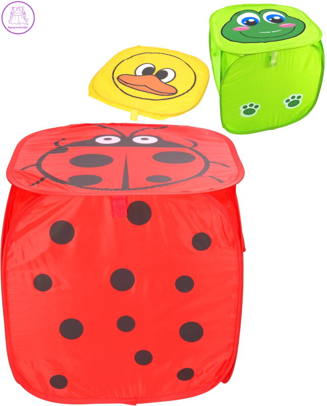 Krabice na hračky zvířátko 45x45cm skládací úložný box textilní 3 druhy