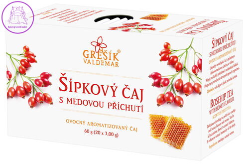 Grešík Šípkový čaj s medovou příchutí 20 x 3,0 g
