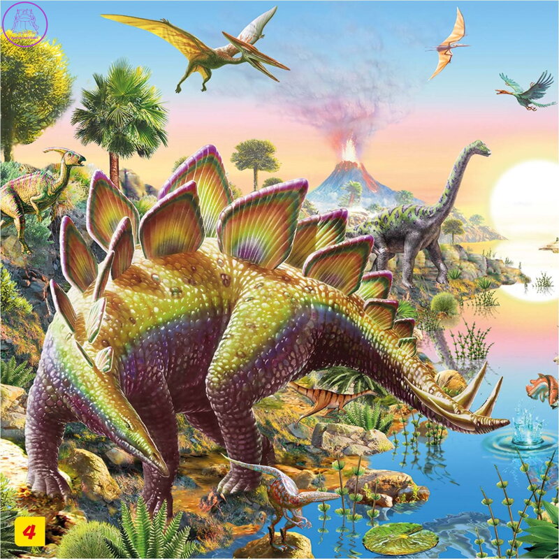 Puzzle s figurkou dinosaura: Stegosaurus 60 dílků
