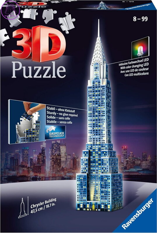 RAVENSBURGER Svítící 3D puzzle Noční edice Chrysler Building 216 dílků
