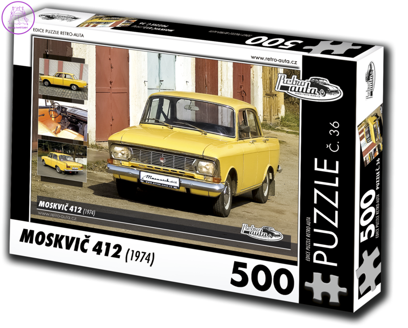 RETRO-AUTA Puzzle č. 36 Moskvič 412 (1974) 500 dílků