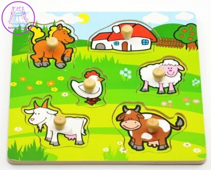 TEDDIES Dřevěná vkládačka Moje první zvířátka