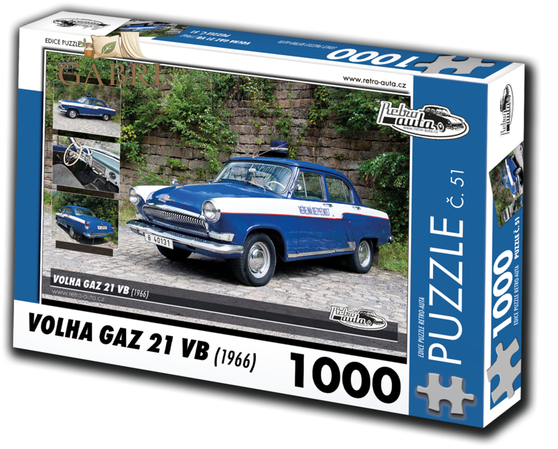 RETRO-AUTA Puzzle č. 51 Volha Gaz 21 VB (1966) 1000 dílků