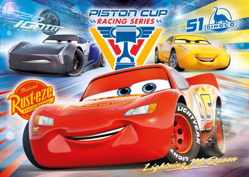 CLEMENTONI Puzzle Auta 3: Piston Cup 104 dílků