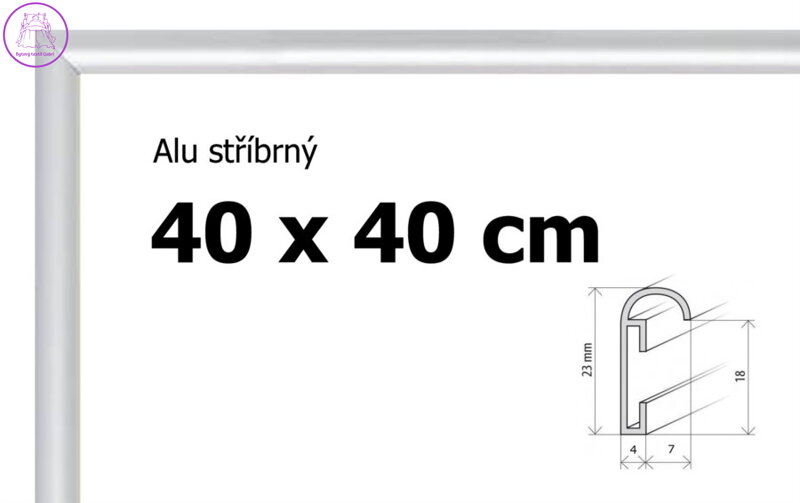 BFHM Hliníkový rám 40x40cm - stříbrný
