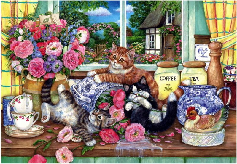 ANATOLIAN Puzzle Kočky v kuchyni 500 dílků