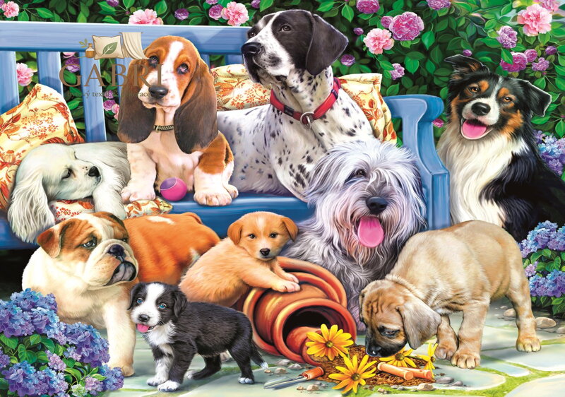 TREFL Puzzle Psi v zahradě 1000 dílků