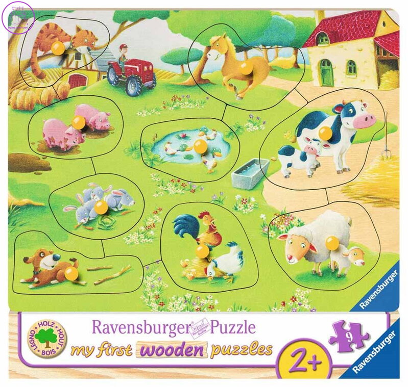 RAVENSBURGER Dřevěná vkládačka Zvířátka na farmě
