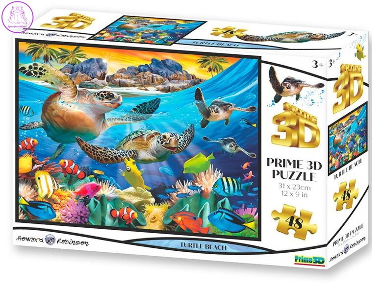 PRIME 3D Puzzle Želví pláž 3D 48 dílků