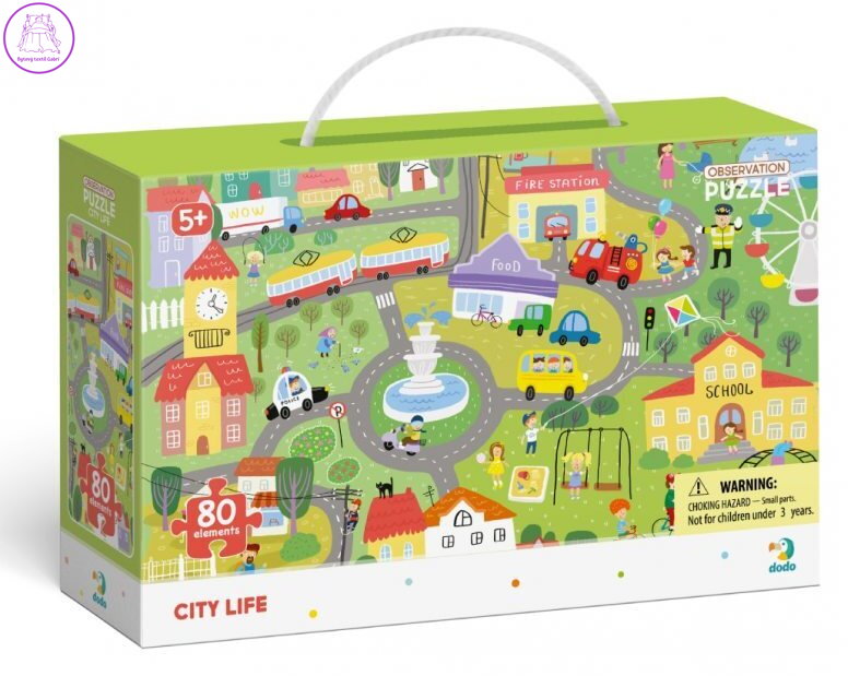DODO Puzzle s hledáním obrázků Městský život 80 dílků