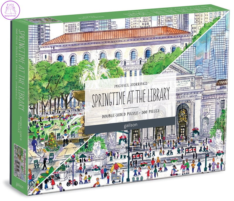 GALISON Oboustranné puzzle Jaro v knihovně 500 dílků