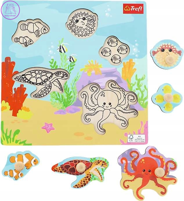 TREFL Dřevěná vkládačka Pod vodou