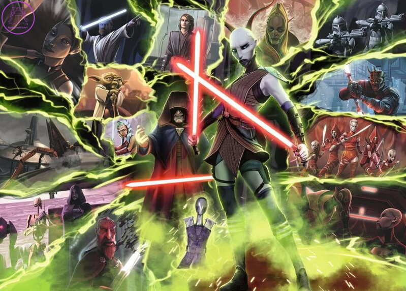 RAVENSBURGER Puzzle Star Wars Záporáci: Asajj Ventress 1000 dílků