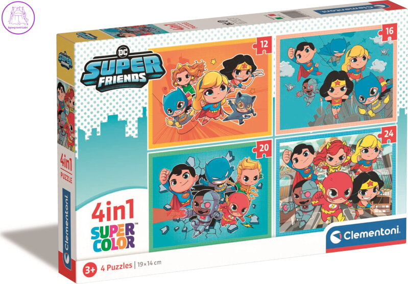 CLEMENTONI Puzzle DC Super Friends 4v1 (12+16+20+24 dílků)