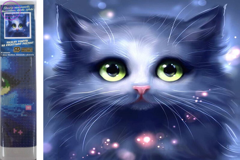 Norimpex Diamantové malování Šedé kotě 30x40cm