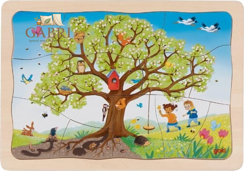 GOKI Vícevrstvé puzzle Jabloň v ročních obdobích