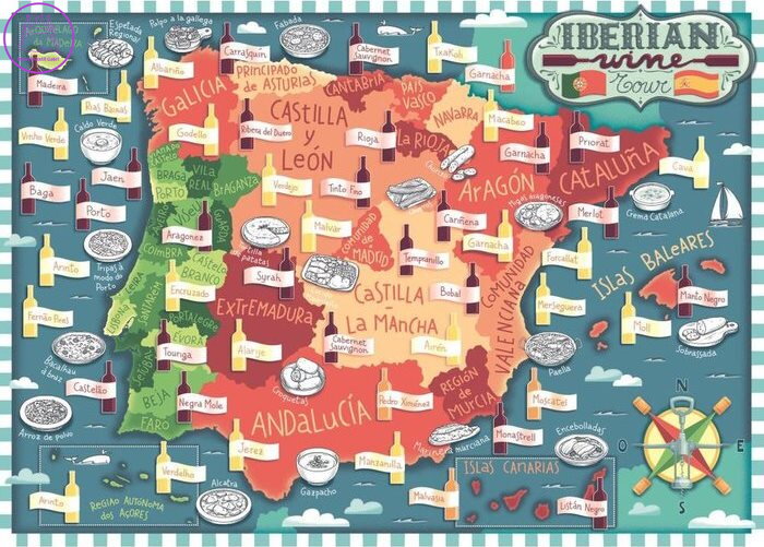 RAVENSBURGER Puzzle Vinné oblasti Iberie 1000 dílků