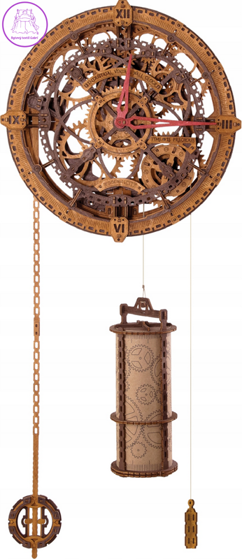 WOODEN CITY 3D puzzle Industriální nástěnné hodiny 421 dílů