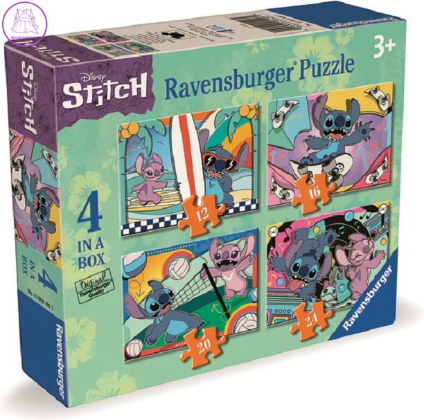 RAVENSBURGER Puzzle Disney: Stitch: Zábavné aktivity 4v1 (12,16,20,24 dílků)