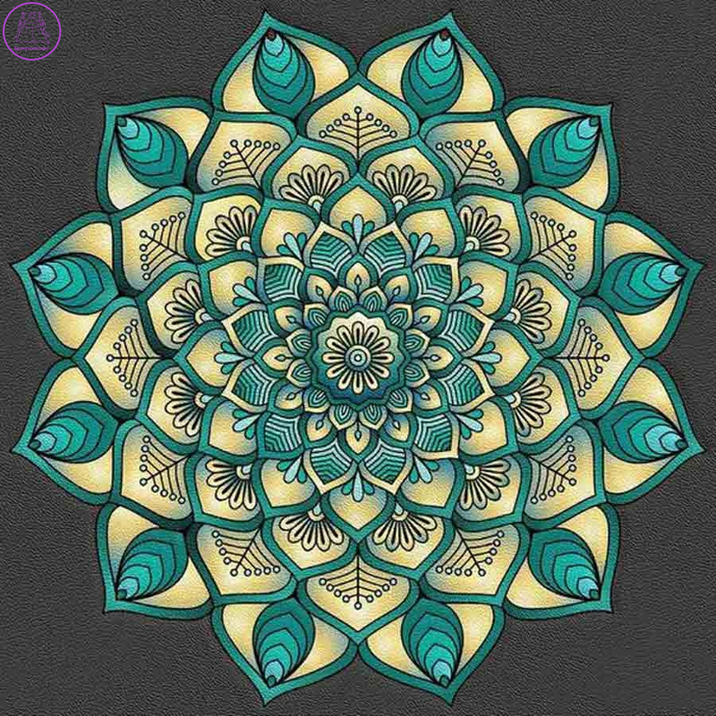 NORIMPEX Diamantové malování 7D Tyrkysová mandala 30x40cm